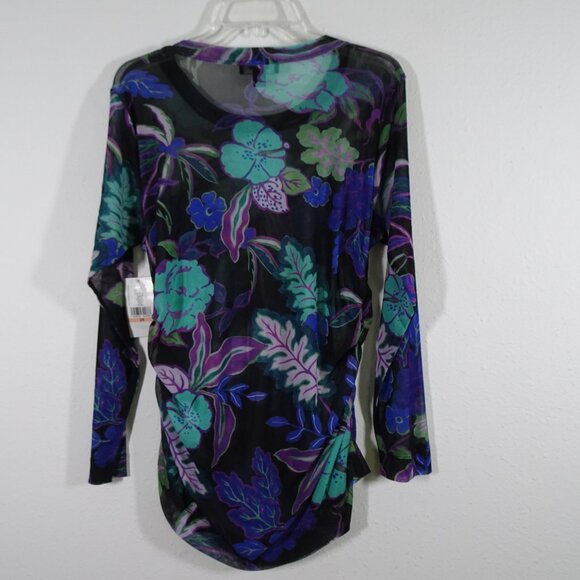 Karen Kane Mesh Top Women's Plus Size 2X Multicolor Hippie Festival Boho Resort - Picture 5 of 10